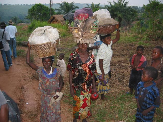 Market scene in the field